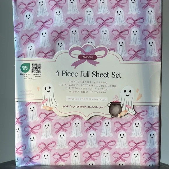 New Envogue Pink Ghost and Bows Full Sheet Set ghost 👻 - Picture 6 of 13